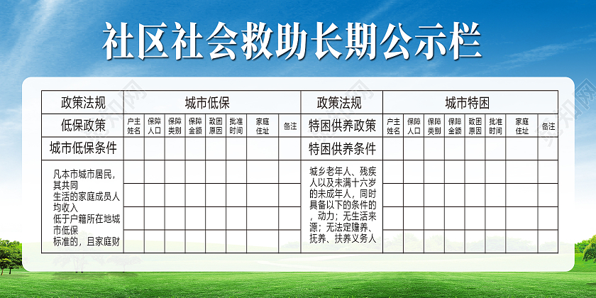 蓝色简约时尚大气社区社会城市展板社区公示栏展板