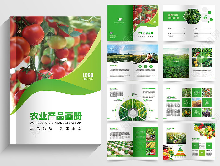 绿色大气农产品画册产品画册蔬菜产品宣传册农业画册