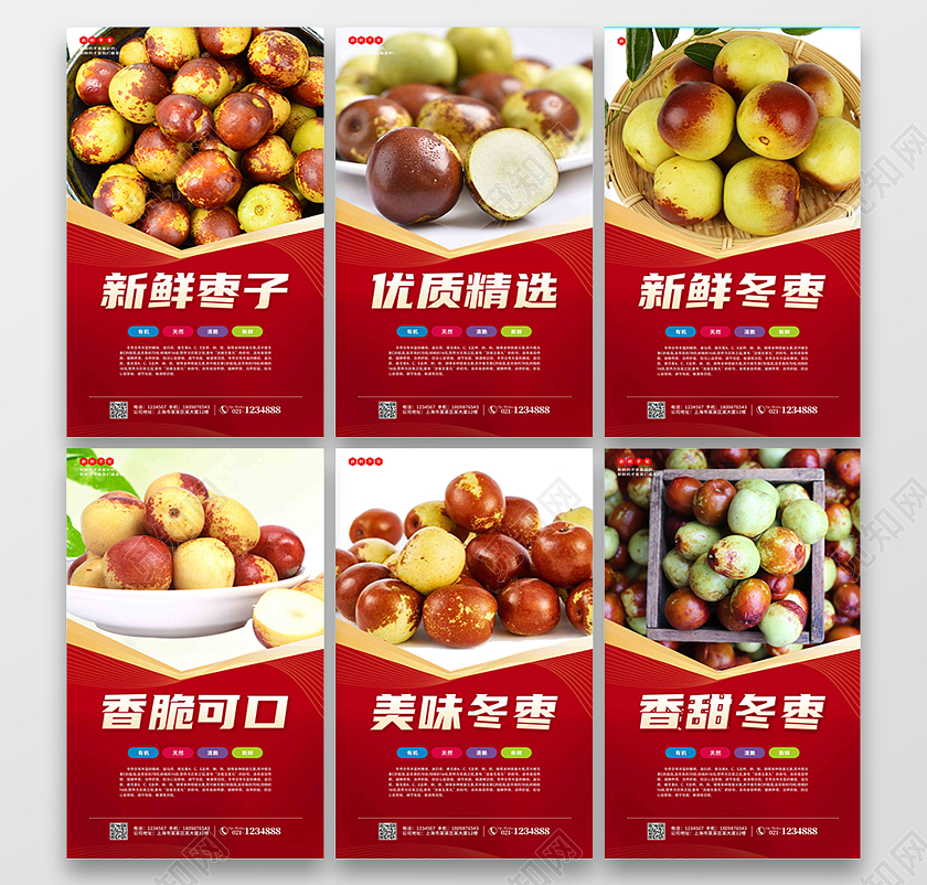 红色大气冬枣套图新鲜冬枣美味冬枣