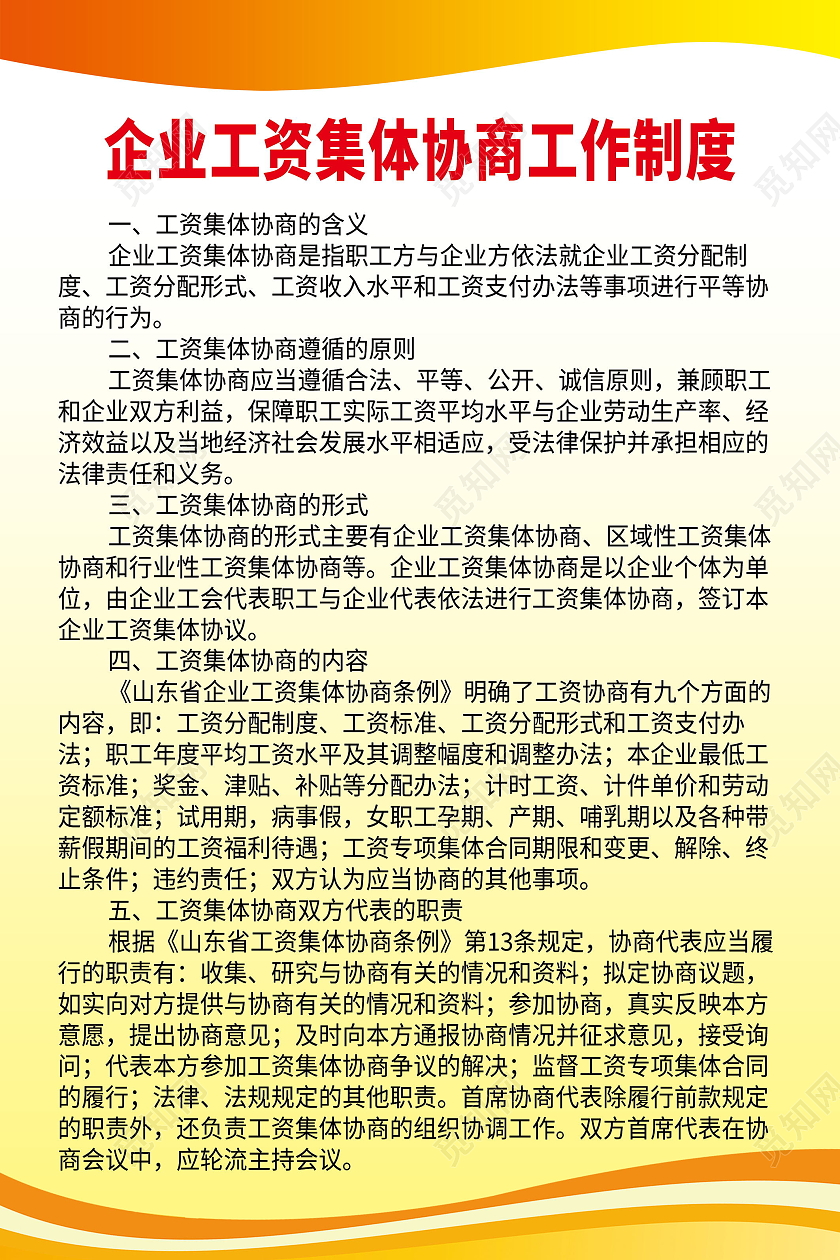 企业工资集体协商工作制度模板设计工会制度