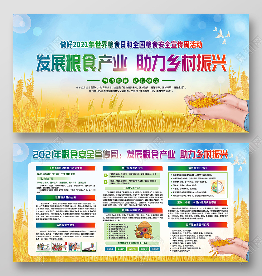 绿色简约版2021年世界粮食日宣传栏