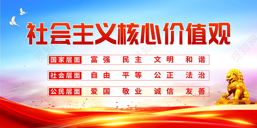 社会主义核心价值观富强民主文明和谐展板设计价值观展板