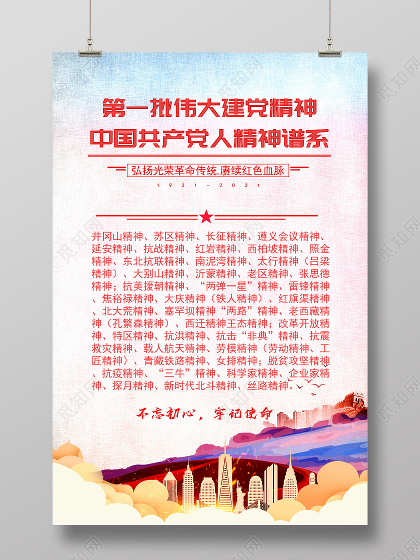 红色党政第一伟大建党海报弘扬光荣第一批伟大建党精神