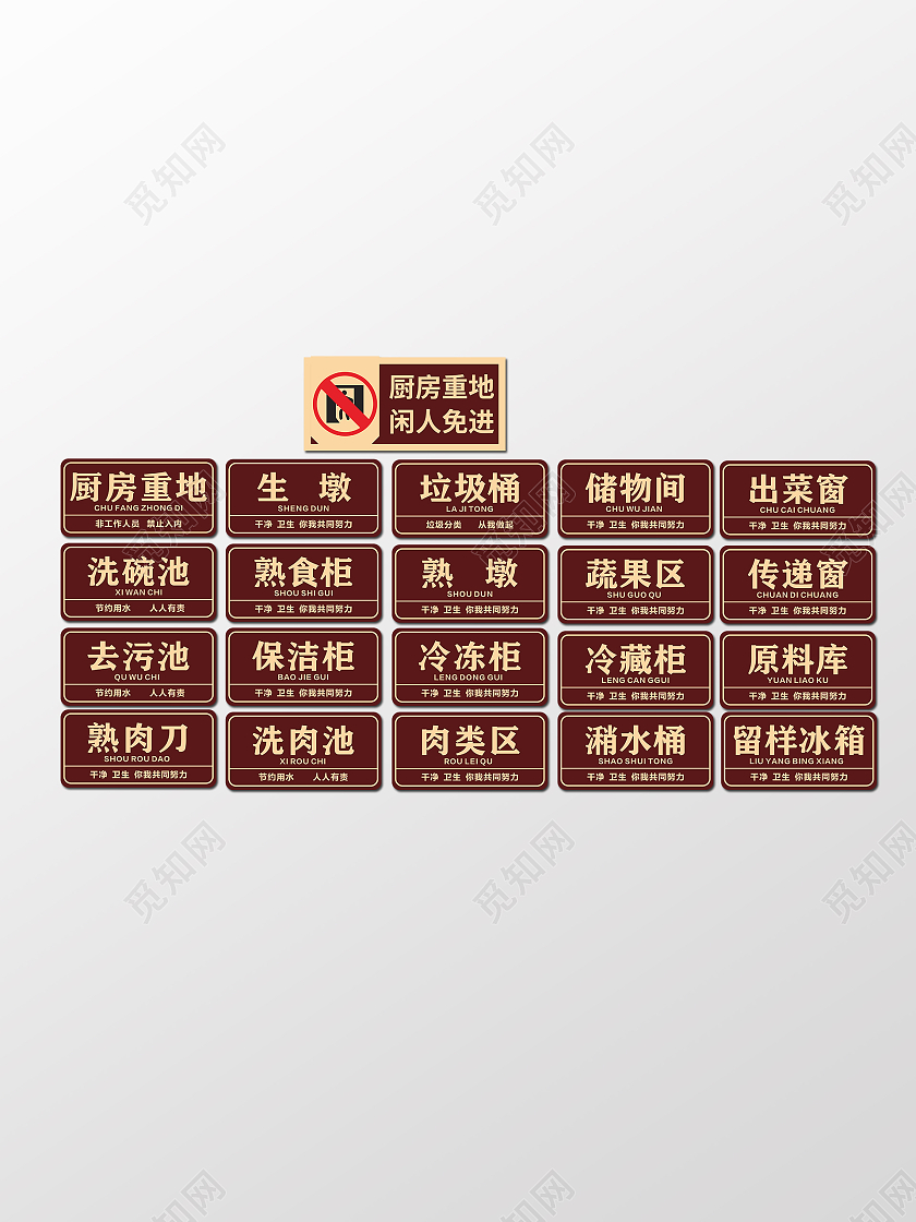 复古风格厨房温馨提示牌标识牌参考厨房标识