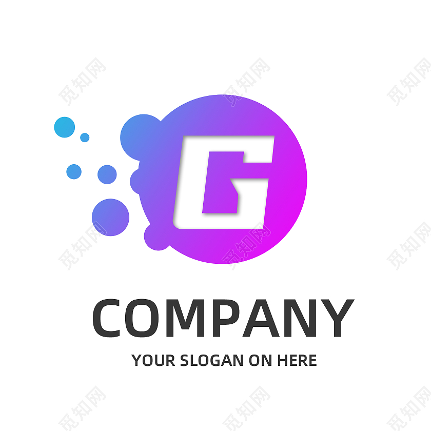 紫粉渐变简约字母G通用logo企业标志标识英文字母logo设计