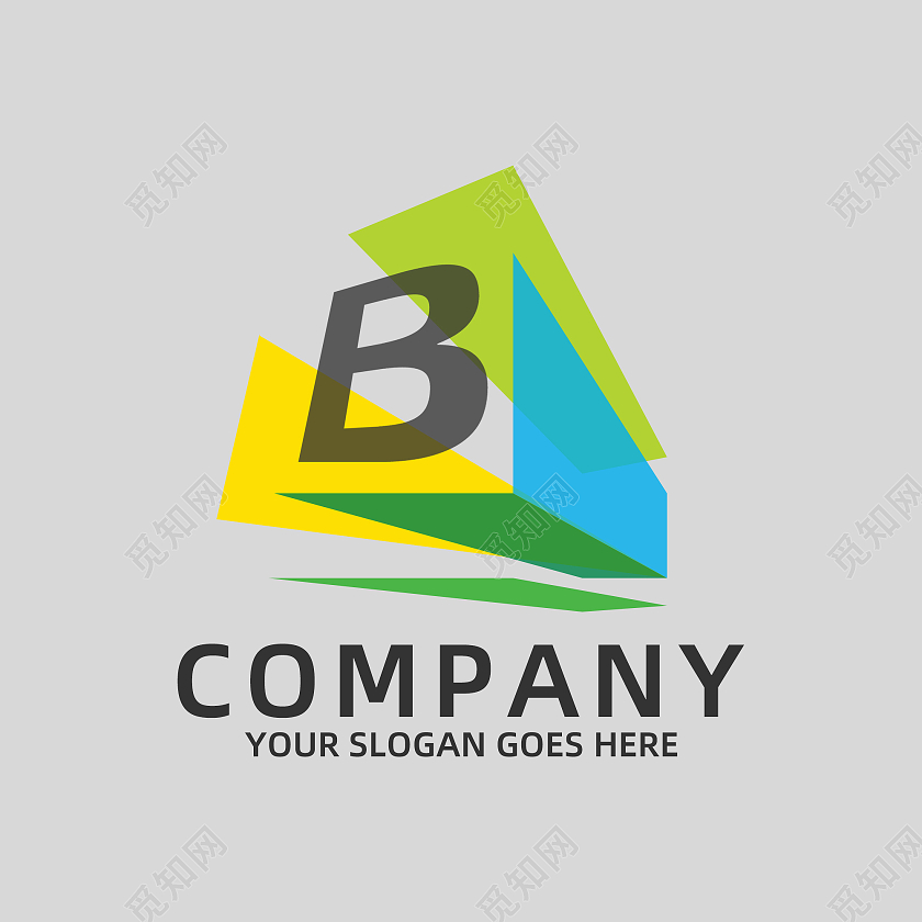 多彩黄绿蓝字母B企业logo标志标识英文字母logo设计