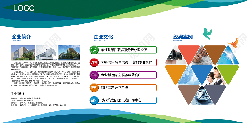 绿色简洁大气企业文化宣传展板企业展板文化展板