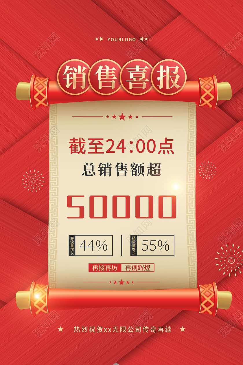 红色喜庆风喜报销售喜报金榜题名海报