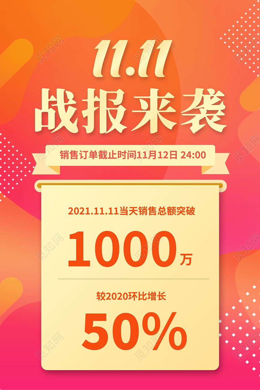 创意双十一战报来袭双十一战报海报