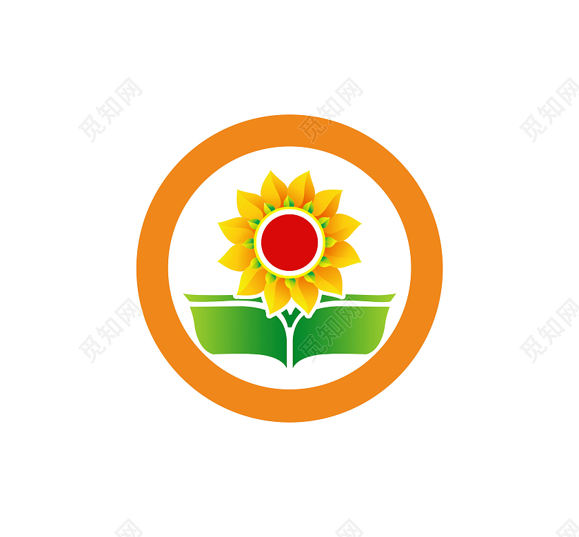 太阳向日葵标志LOGO模板设计花朵标志茶餐厅海报