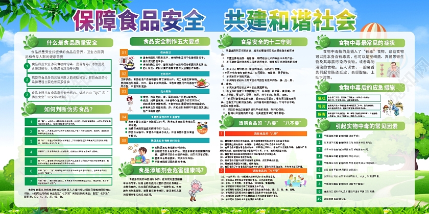 绿色简约食品安全宣传栏食品健康绿色食品