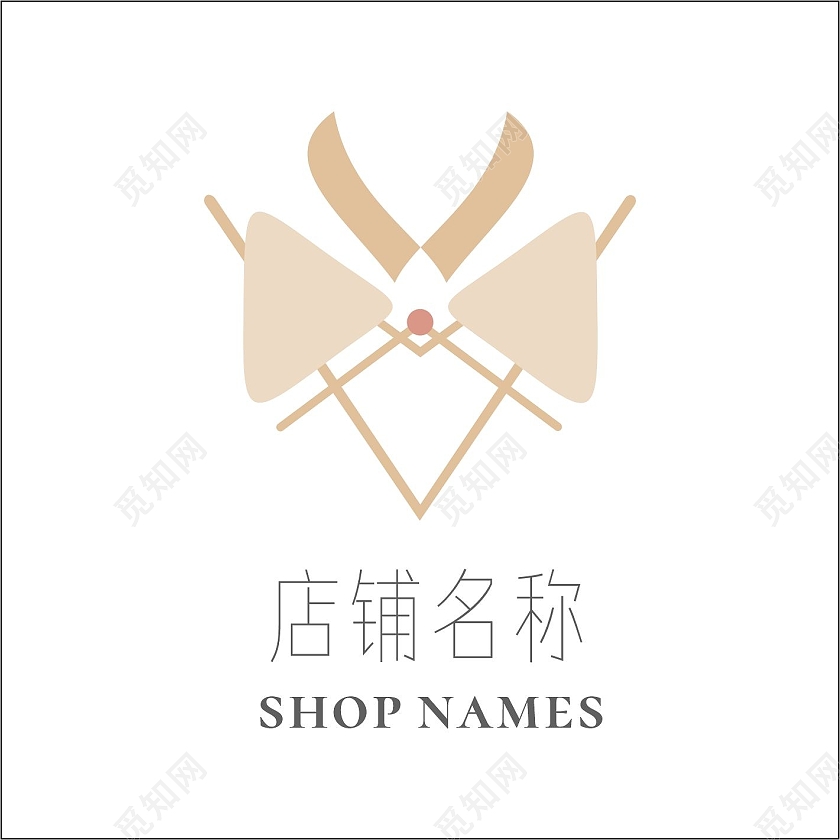 浅色卡通简约服装杂货店铺logo