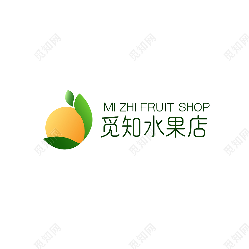 渐变简约觅知水果店logo店铺logo水果logo