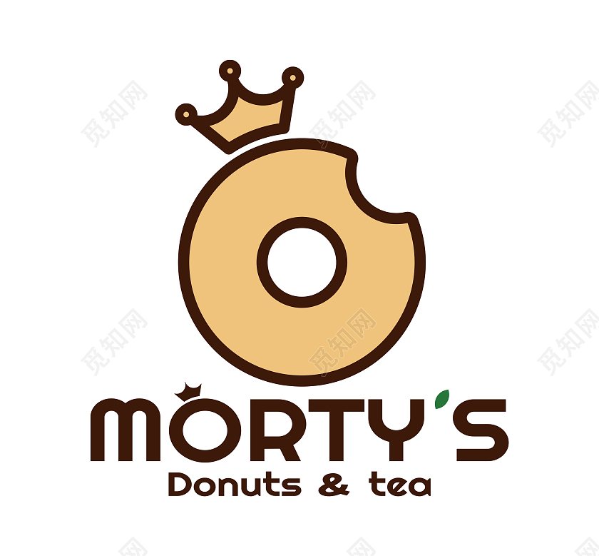 棕色为主橙色为辅的卡通logo设计甜品logo设计