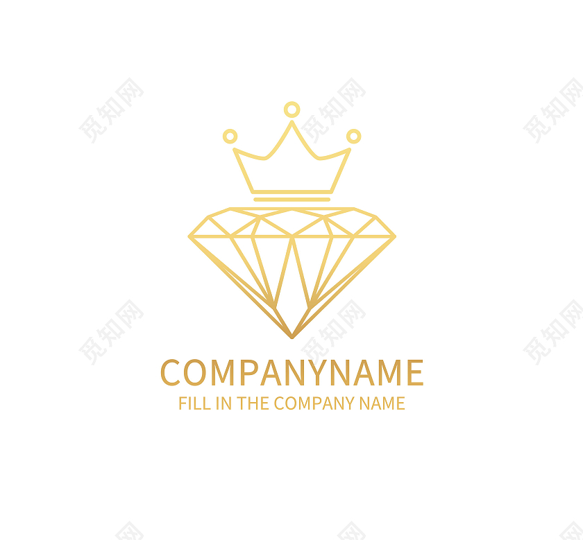 珠宝首饰标志皇冠钻戒LOGO模板设计珠宝logo