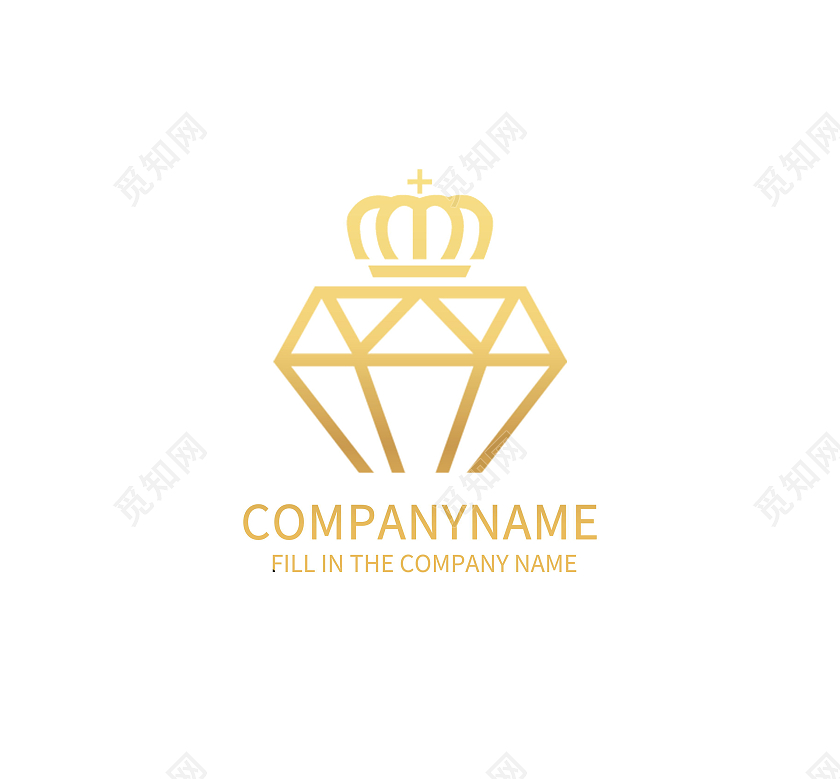 珠宝首饰标志皇冠钻戒LOGO模板设计珠宝logo