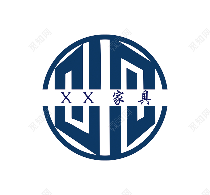 蓝色家具logo字母logo圆形logo