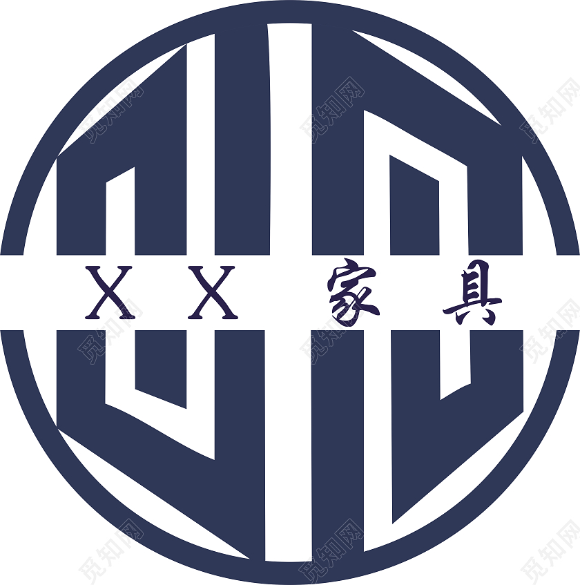 蓝色家具logo字母logo圆形logo