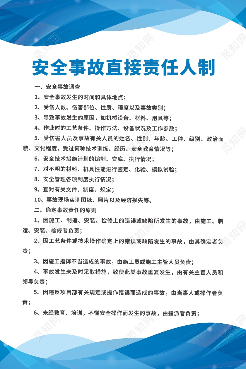 蓝色渐变背景项目施工安全生产管理制度制度套图