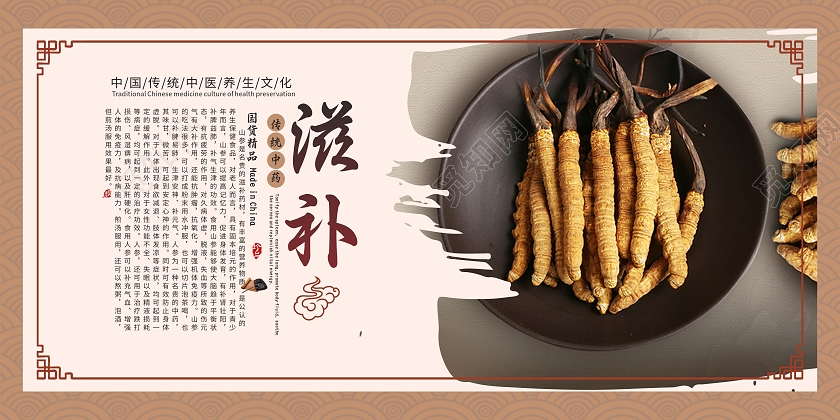 古风简约大气深褐色人参套图野生人参套图