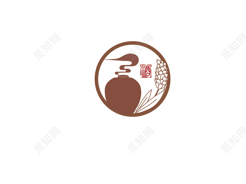 红色中国风复古酒品牌LOGO模板酒logo