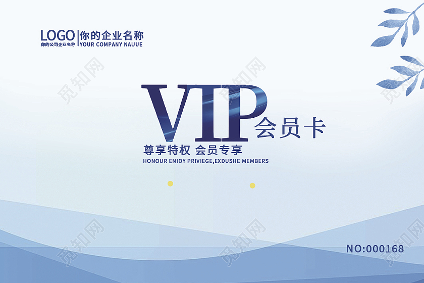 浅蓝色简约VIP会员卡会员卡图片高档会员卡酒店会员卡质感会员卡