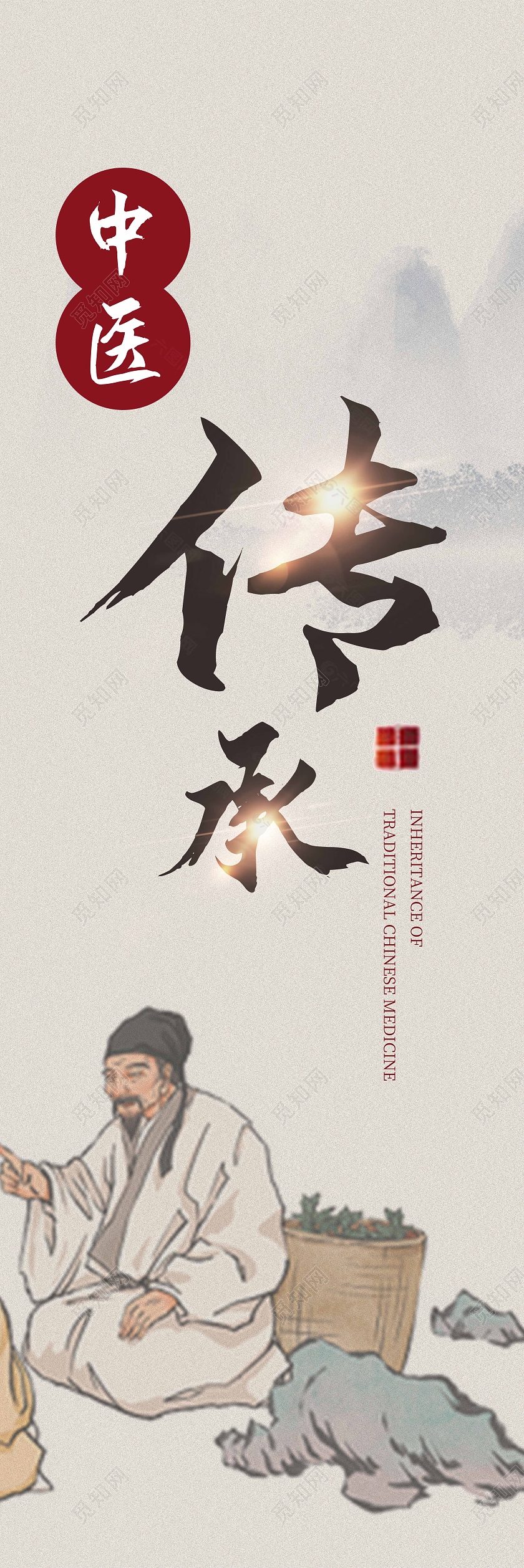古风简约风格中医养生养生之道宣传套图中医套图