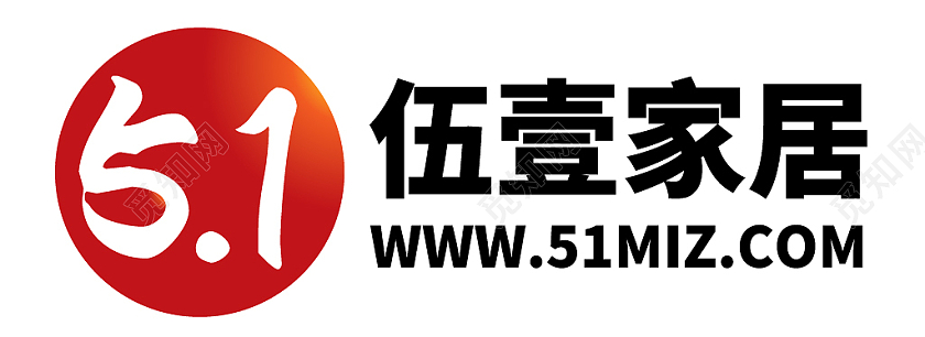 红黑几何简约风伍壹家居LOGO家居logo