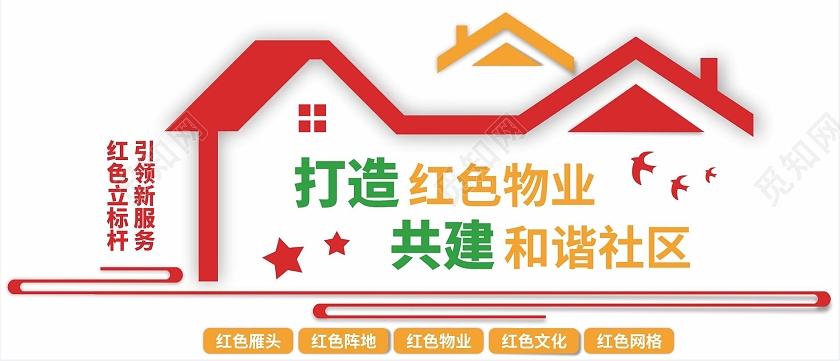 物业服务中心地产文化墙物业企业文化物业公司文化墙