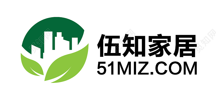绿色几何创意风伍知家居LOGO家居logo