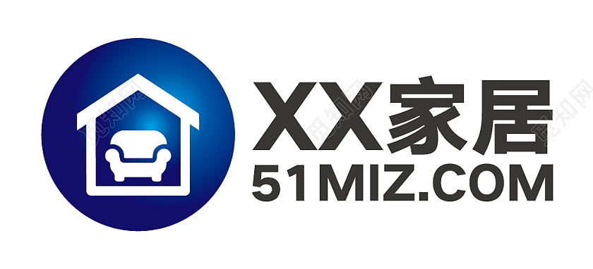 蓝色渐变几何创意风伍天家居LOGO家居logo