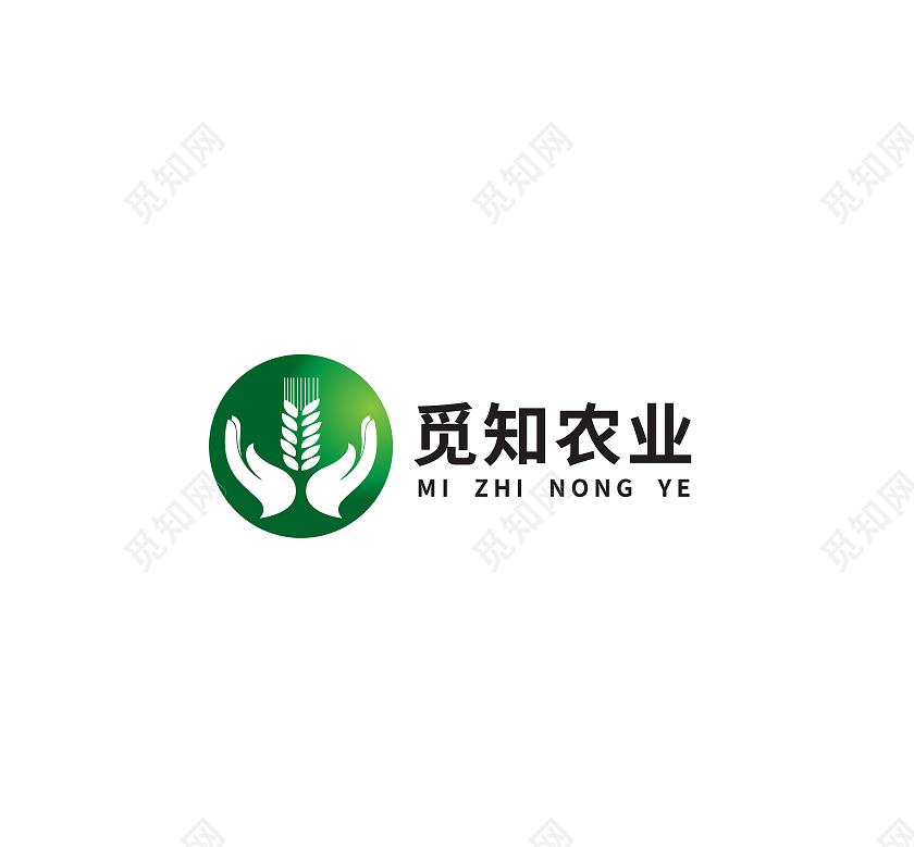 绿色简约风觅知农业农业logo