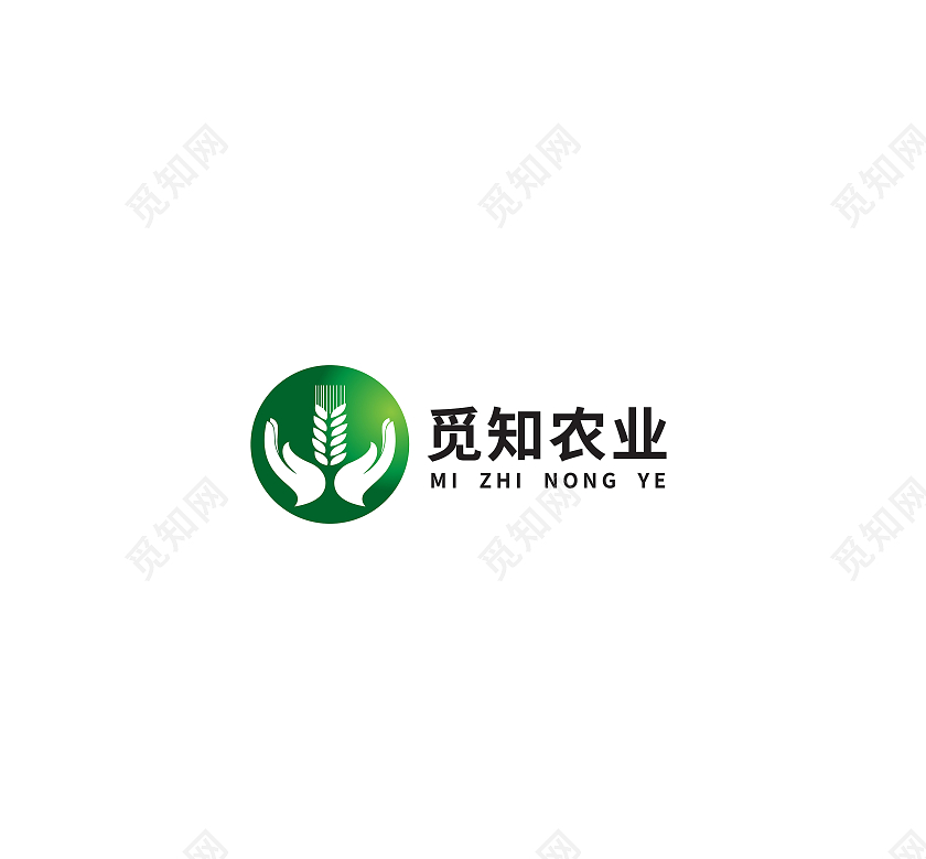 绿色简约风觅知农业农业logo