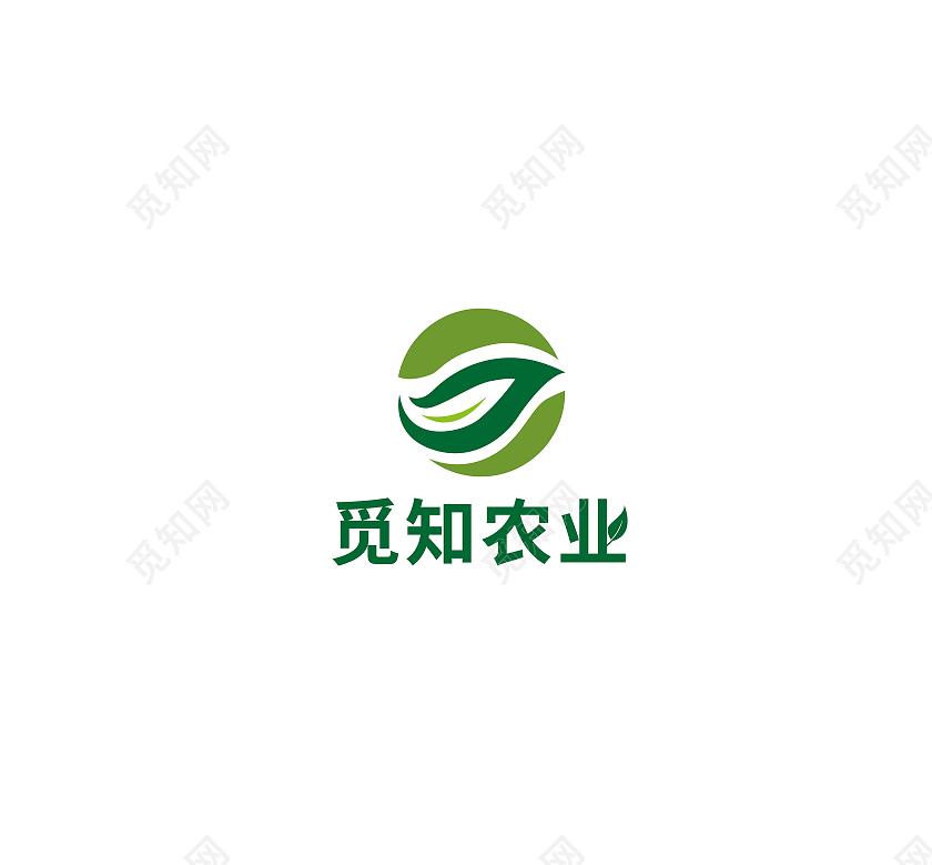 绿色简约风觅知农业农业logo