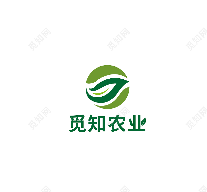 绿色简约风觅知农业农业logo
