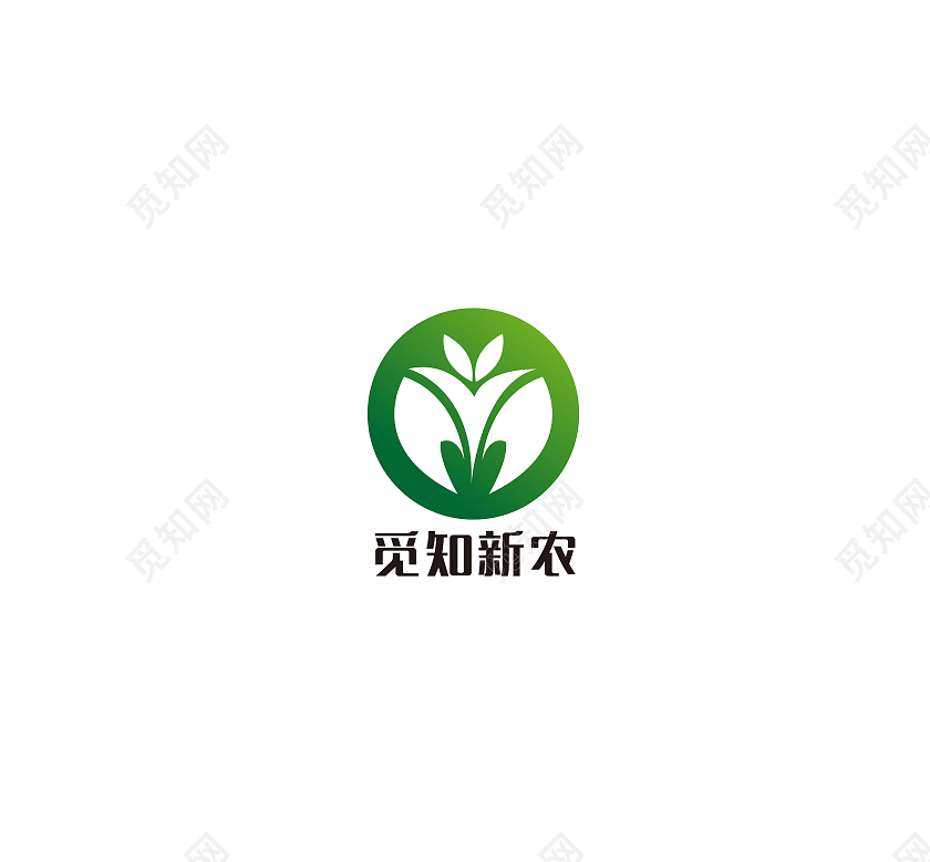 绿色简约风觅知新农农业logo