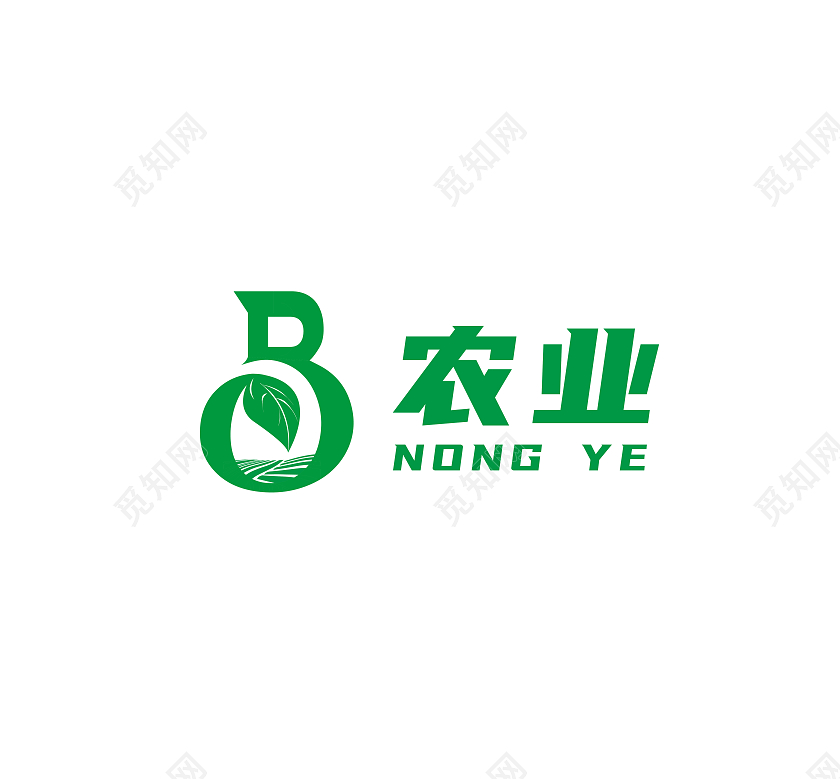 绿色简约风农业字母Blogo农业logo