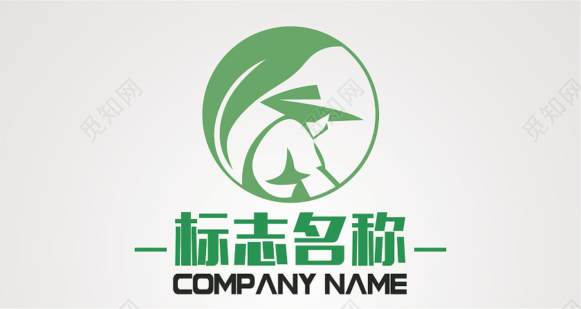 绿色农民圆圈logo标志okl农业logo