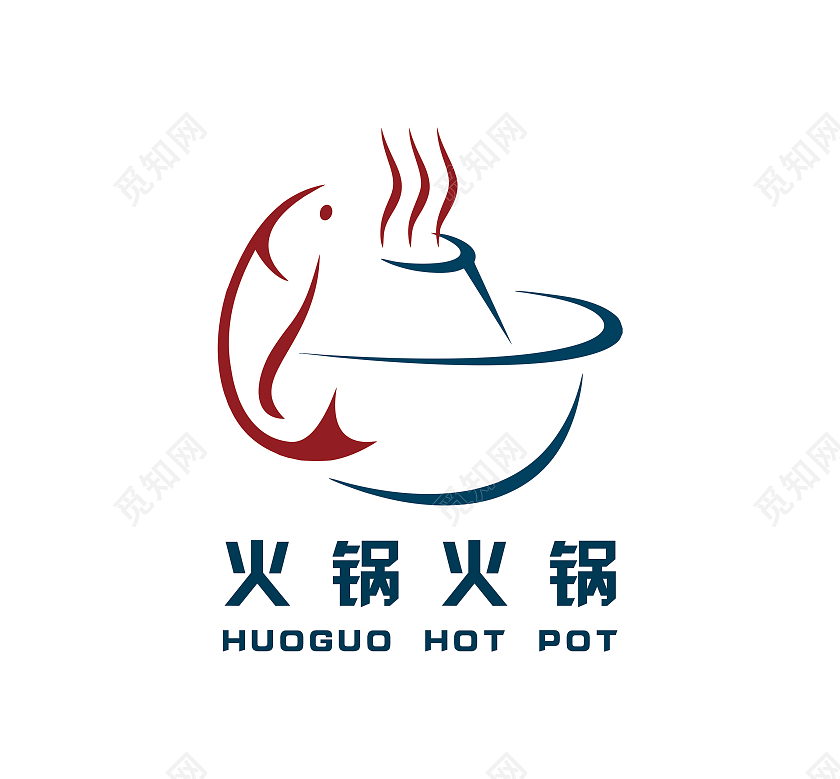 国潮火锅logo鱼火锅logo火锅logo鱼logo国潮logo