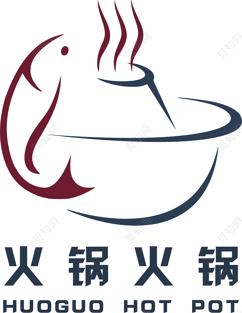 国潮火锅logo鱼火锅logo火锅logo鱼logo国潮logo