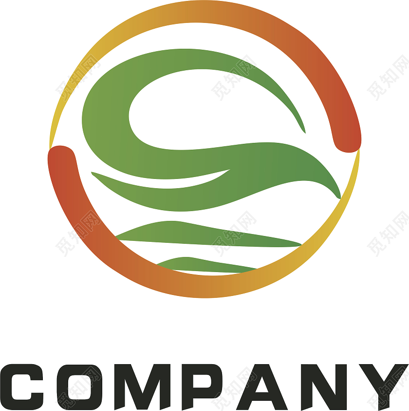 农业logo农田logo圆形logo黄色绿色logo