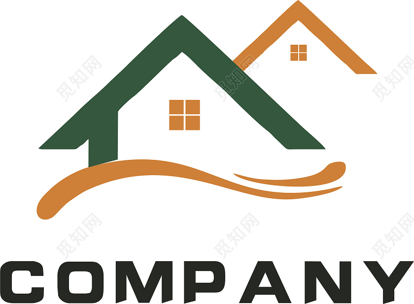家居行业标识logo房屋logo绿色logo黄色logo家居logo