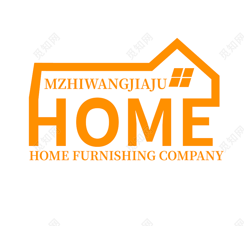 橙色简约家具logo设计家具logologo家居logo