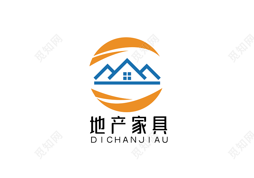 橙色简约地产家具logo设计家具logologo家居logo