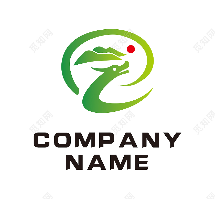 龙logo绿色渐变logo山logo太阳logo