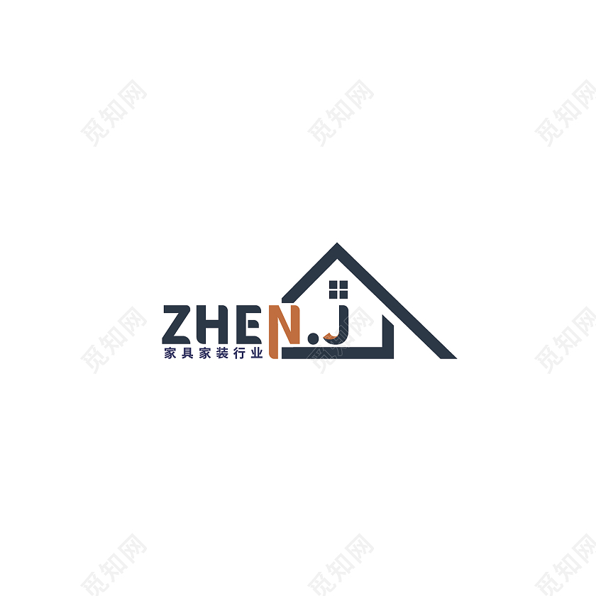 蓝色和橙色字母组合家具家装行业LOGO标志家具logo