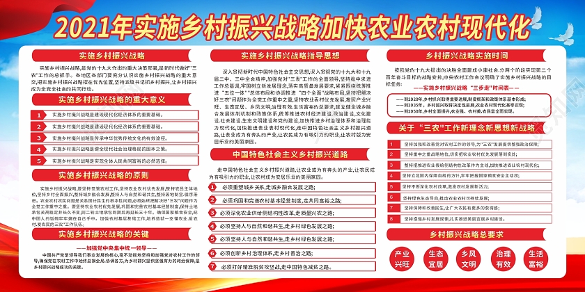 红色大气背景实施乡村振兴战略加快农业农村现代化乡村振兴宣传栏