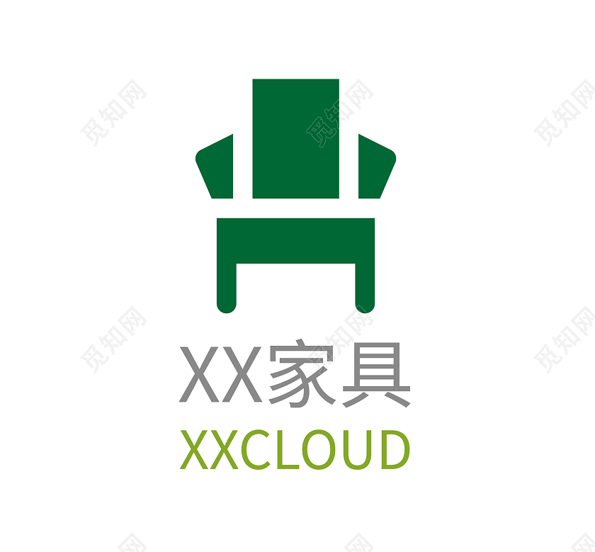 绿色几何卡通创意风家具LOGO家具logo