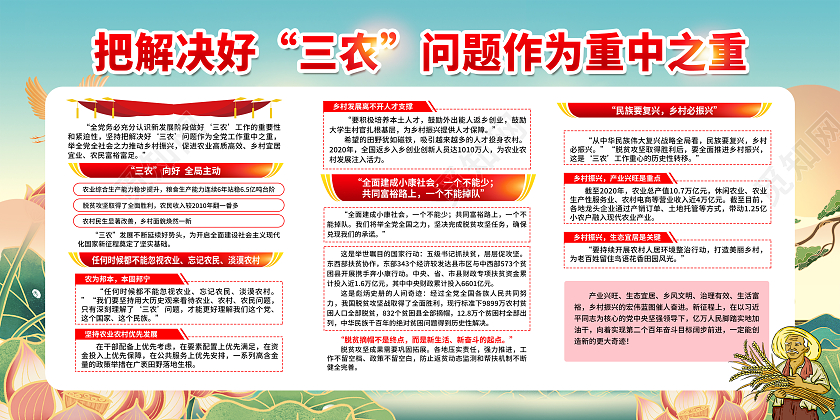 国潮风格乡村振兴战略宣传栏乡村振兴宣传栏