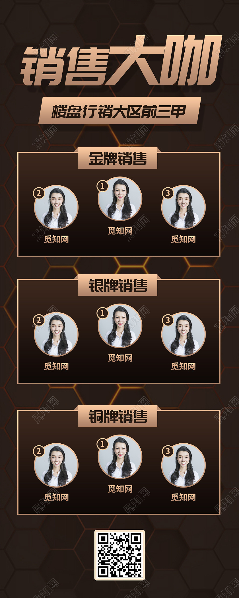 黑金色高级销售大咖排行宣传展示手机长图黑金长图